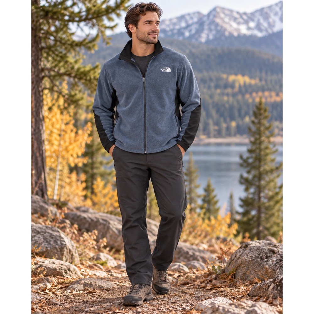 The North Face Apex Chromium Thermal Jacket Mens XL WindWall Fleece Blue Black